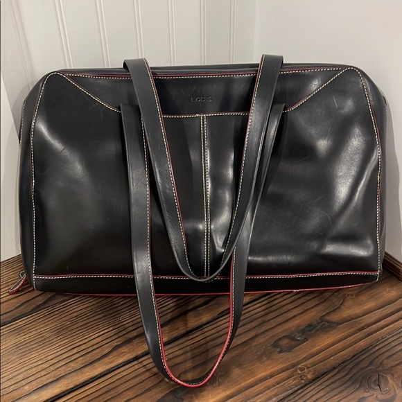 Lodis Black Leather Computer Briefcase Bag - Picture 1 of 6